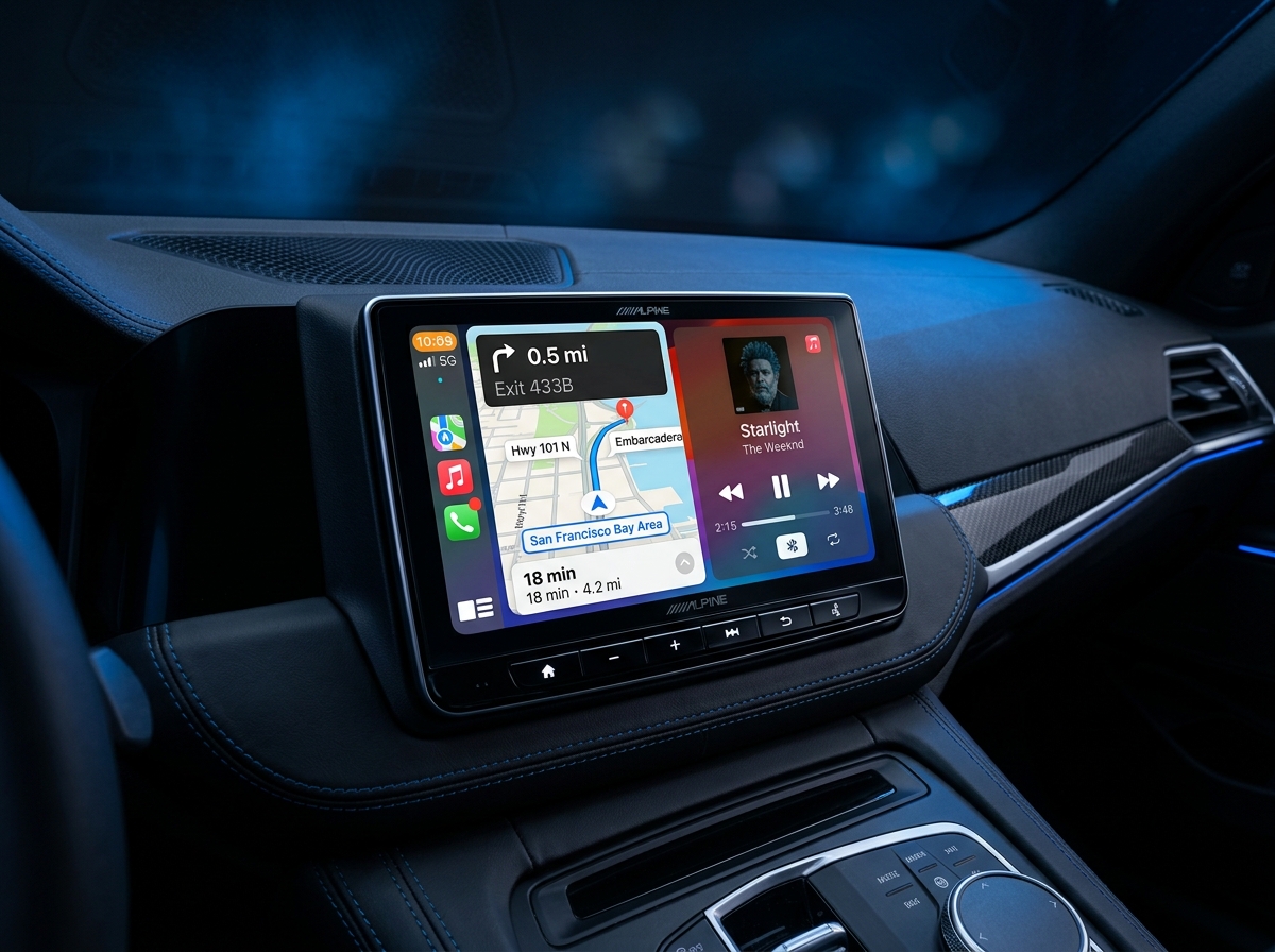 Driver using car radio